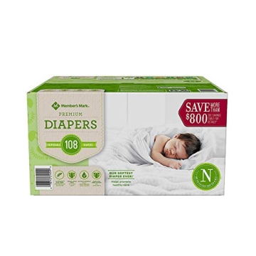 Member's Mark Comfort Care Baby Diapers for Newborns - 108 Count, Quality & Value