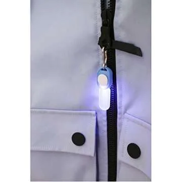 Kikkerland Mini Zipper LED Lights, Assorted Colors for Safety