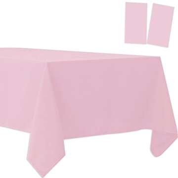 2 Pack Plastic Tablecloths Disposable Table Covers Plastic Table Cloths for BBQ Picnic Birthday Wedd...
