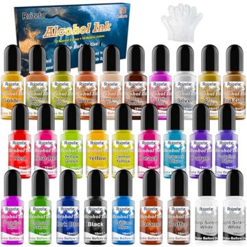 Alcohol Ink Set - 28 Bottles Vivid Colors High Concentration Metallic Alcohol Paint Resin Dye, Safe ...