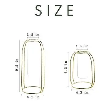 Ivolador Modern Tabletop Plant Terrariums with 2 Test Tube in Metal Frame Perfect for Propagating Hydroponic Plants Home Garden Wedding Decoration (Golden)