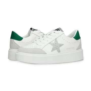VINTAGE HAVANA Women’s Noy Platform Sneakers White Green 8