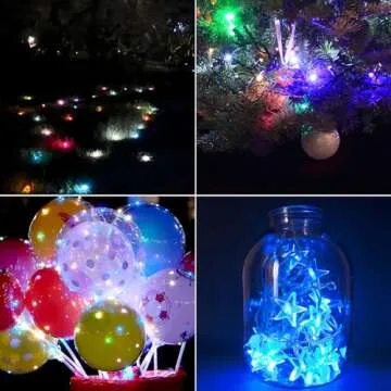 SumDirect 50Pcs Color Changing Led Mini Lights, Waterproof Submersible Flashing Lights for Paper Lantern Balloon Floral Wedding Halloween Christmas Party Decoration Centerpieces