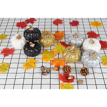 Artmag Sparkling Pumpkins 8 Pcs for Fall Decor
