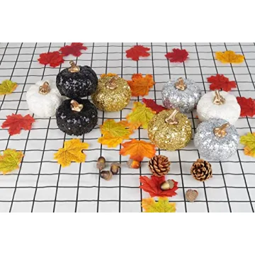 Artmag Sparkling Pumpkins 8 Pcs for Fall Decor