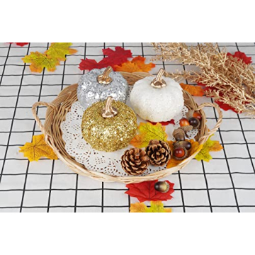 Artmag Sparkling Pumpkins 8 Pcs for Fall Decor