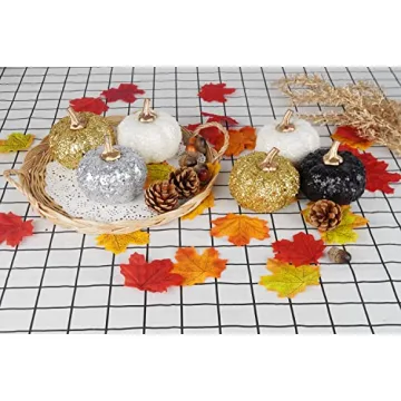 Artmag Sparkling Pumpkins 8 Pcs for Fall Decor