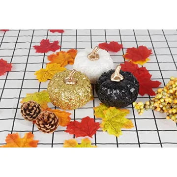 Artmag Sparkling Pumpkins 8 Pcs for Fall Decor