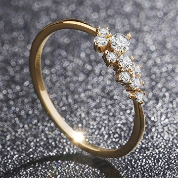 Elegant 18k Gold Plated Stackable Ring for Women and Teens