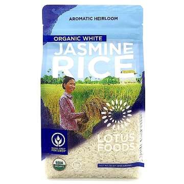 LOTUS FOODS Organic White Jasmine Rice - Fragrant, Nutritious, Versatile Grains (30 OZ)