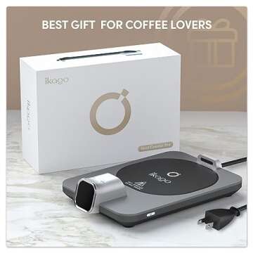 ikago Smart Mug Warmer Plate No Sound - Accurate 1℉ Temperature Control with Cup Sensing, Digital ...