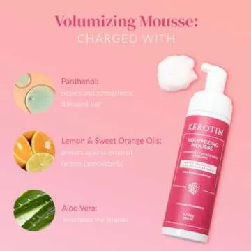Kerotin Volumizing Mousse, Root Volumizer, Hair Thickening Styling Foam for Volume, Texture & Body, ...