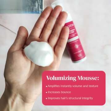Kerotin Volumizing Mousse, Root Volumizer, Hair Thickening Styling Foam for Volume, Texture & Body, Tames Frizz & Flyaways, Ideal for Fine and Thin Hair, Cruelty Free, Made in the USA