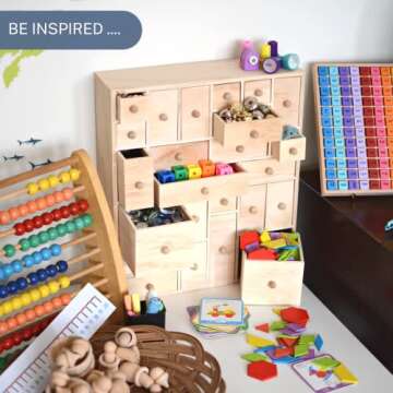 HYGGEHAUS Wooden Craft Storage Organizer - 24 Drawers