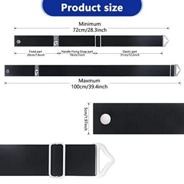 2 Pack Travel Belt Luggage Straps Over Handle for Carry On Bag, Moxikison 2-in-1 Adjustable Travel Luggage Belt for Suitcase Add a Bag with Alloy Buckle Elastic Strap, Travel Accessories, Black