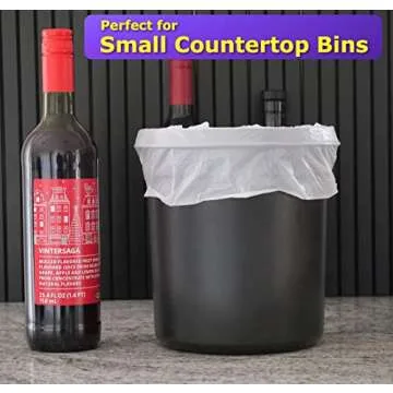 4 gallon Trash Bags Lavender Scented (200 Count) Small Trash Bags CCLINERS White Bathroom Garbage Bags 15 Liter Trash Bags Diaper Bags Mini Wastebasket Can Liners for Home Office Bins (200 Bags)