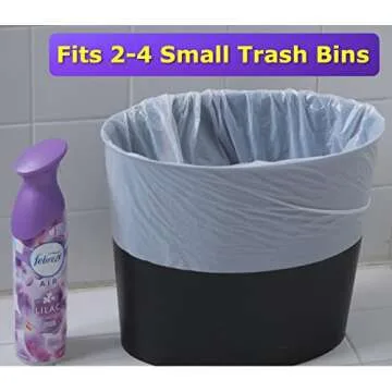 4 gallon Trash Bags Lavender Scented (200 Count) Small Trash Bags CCLINERS White Bathroom Garbage Bags 15 Liter Trash Bags Diaper Bags Mini Wastebasket Can Liners for Home Office Bins (200 Bags)