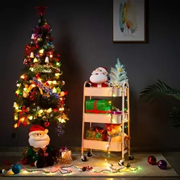 AGTEK Makeup Cart - Stylish Rolling Organizer in Rosiness