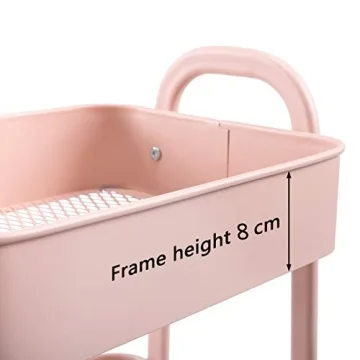 AGTEK Makeup Cart - Stylish Rolling Organizer in Rosiness