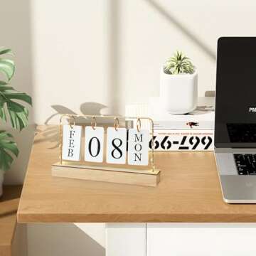 Stylish Flip Wooden Perpetual Calendar for Daily Use