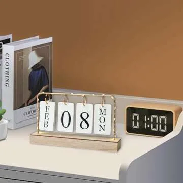 Stylish Flip Wooden Perpetual Calendar for Daily Use