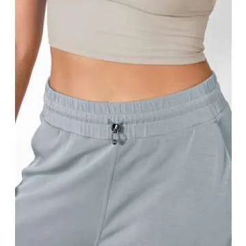 ODODOS Women's Modal Soft Jogger Pants with Pockets Adjustable Shockcord High Waist Sweatpants Casual Lounge Pants, Grey Blue, Medium