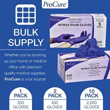 ProCure 200 Count Disposable Nitrile Gloves - Large