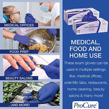 ProCure 200 Count Disposable Nitrile Gloves - Large