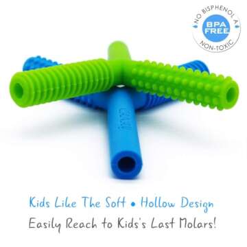 Y Hollow Chew Tubes Sensory Chew Toys for Autistic Children(2 Pack), Alt. to Chew Necklaces for Sens...