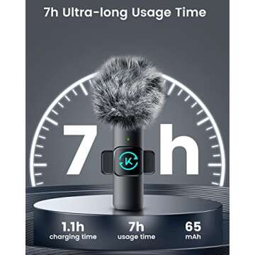 Kingwell Wireless Lavalier Microphone for iPhone, 2 Mini Lapel Microphones with Clearer Audio for Video Recording, Interview, Vlog (Black)