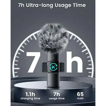 Kingwell Wireless Lavalier Microphone for iPhone, 2 Mini Lapel Microphones with Clearer Audio for Video Recording, Interview, Vlog (Black)