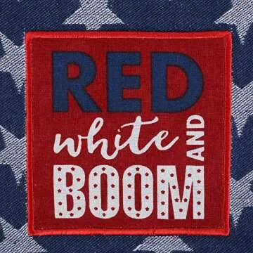 DII Patriotic Dish Towel Set 18x28, Decorative Kitchen Towels, Red White & Boom, 3 Count
