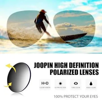 Joopin Large Aviation Black Sunglasses for Men, Retro Military Sun Glasses Polarized UV Protection, Fashion Shades for Women Driving
