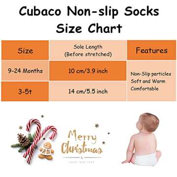 CUBACO Non Skid Grip Socks 12 Pairs Baby Socks 3-5 Years Boy Socks Cotton Socks with Grippers Ankle ...