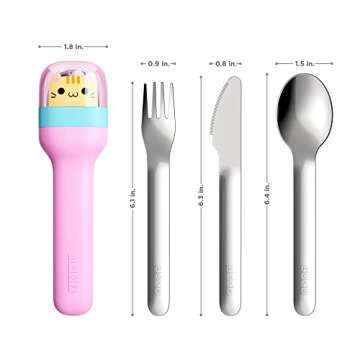 ZOKU Kids Pocket Utensil Set - Stainless Steel Fun for Kids