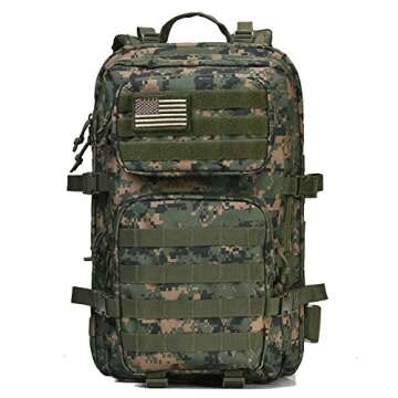 REEBOW GEAR Military Tactical Backpack Large Army 3 Day Assault Pack Molle Bag Backpacks (Woodland Camo)