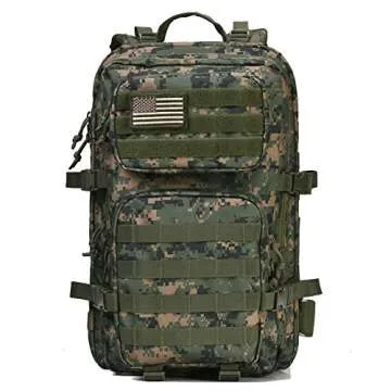 REEBOW GEAR Military Tactical Backpack Large Army 3 Day Assault Pack Molle Bag Backpacks (Woodland Camo)