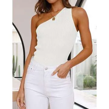 Stylish ZESICA One Shoulder Tank Top for Women