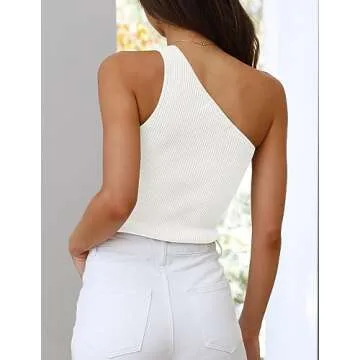 Stylish ZESICA One Shoulder Tank Top for Women