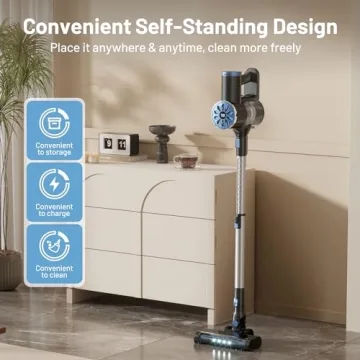 Cordless Vacuum with 25Kpa Suction and Self-Standing Function