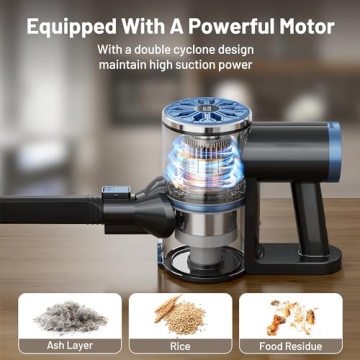 Cordless Vacuum with 25Kpa Suction and Self-Standing Function