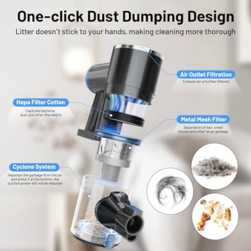 Cordless Vacuum with 25Kpa Suction and Self-Standing Function