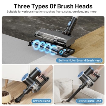 Cordless Vacuum with 25Kpa Suction and Self-Standing Function