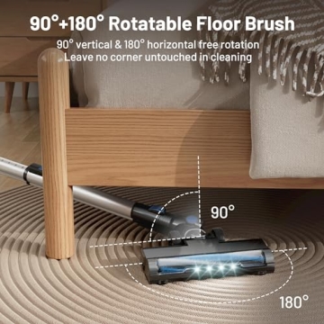 Cordless Vacuum with 25Kpa Suction and Self-Standing Function