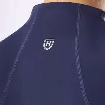 Harrison Howard Equestrian Tops for Women Short Sleeve Quick-Dry Sports Shirt Dark Blue L