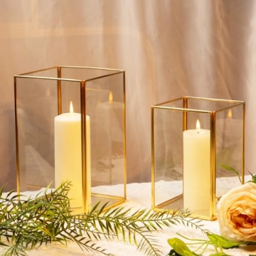 Elegant Gold Hurricane Candle Holder Set for All Occasions