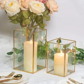 Elegant Gold Hurricane Candle Holder Set for All Occasions