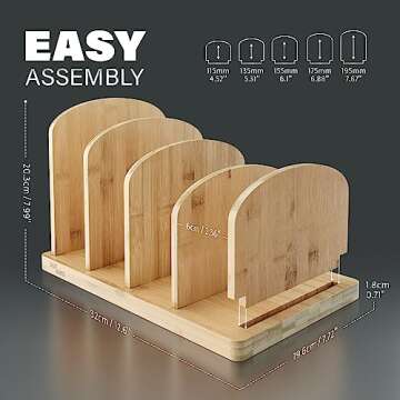 Bamboo Cook Book Organizer - Stylish Kitchen Storage Solution