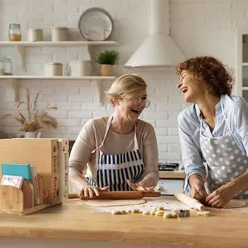 Bamboo Cook Book Organizer - Stylish Kitchen Storage Solution