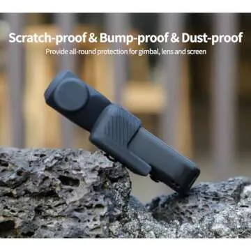 CAPART Silicone Protective Cover for DJI OSMO Pocket 3, Gimbal Lens Screen Protector, Thick and Hard (Grey)